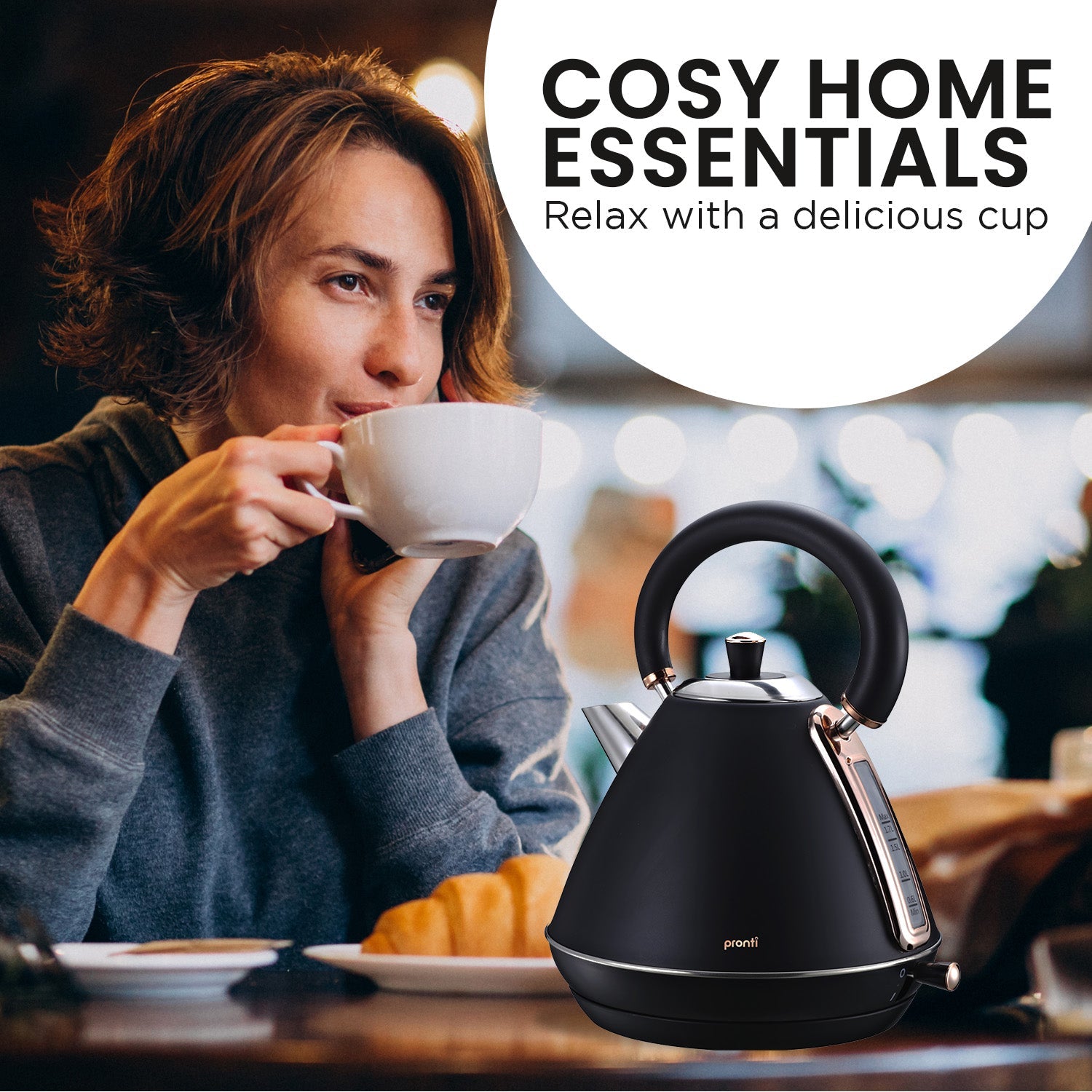 1.7L Rose Trim Collection Kettle - Black - Commercial > Commercial Others > Distilling & Brewing - Rivercity House & Home Co. (ABN 18 642 972 209) - Affordable Modern Furniture Australia