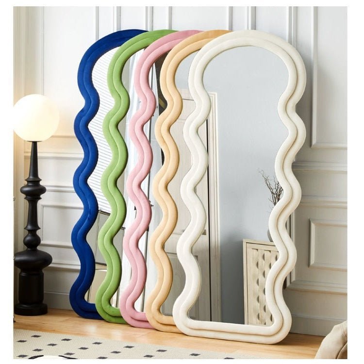 1.7m Elegance Curvy Floor Mirror Wavy Full Lenght Curvy Squiggle Full Body Irregular Asymmetrical Floor Home Decor Birch White - Health & Beauty > Makeup Mirrors - Rivercity House & Home Co. (ABN 18 642 972 209) - Affordable Modern Furniture Australia