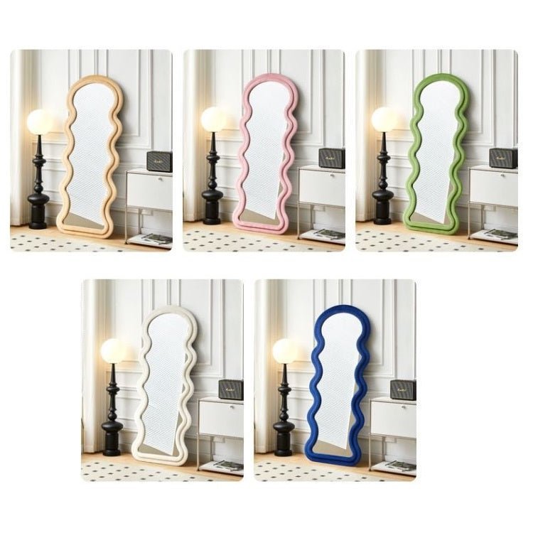 1.7m Elegance Curvy Floor Mirror Wavy Full Lenght Curvy Squiggle Full Body Irregular Asymmetrical Floor Home Decor Pink - Health & Beauty > Makeup Mirrors - Rivercity House & Home Co. (ABN 18 642 972 209) - Affordable Modern Furniture Australia