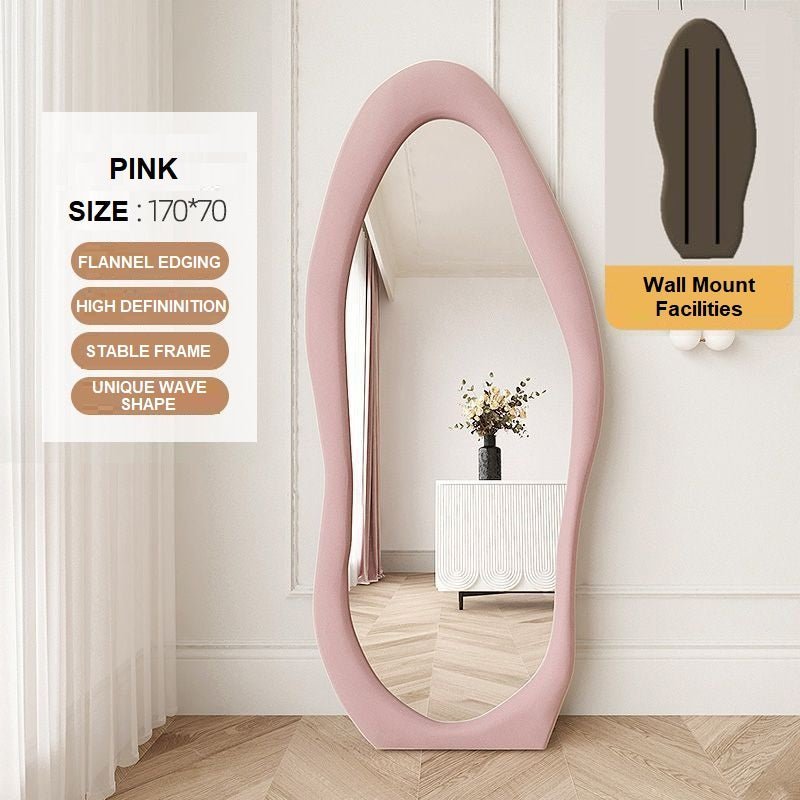 1.7m Standing Maiden Mirror Full Length Aesthetic Full Size Floor Mirror Bedroom Creative Modern Deco Pink - Health & Beauty > Makeup Mirrors - Rivercity House & Home Co. (ABN 18 642 972 209) - Affordable Modern Furniture Australia