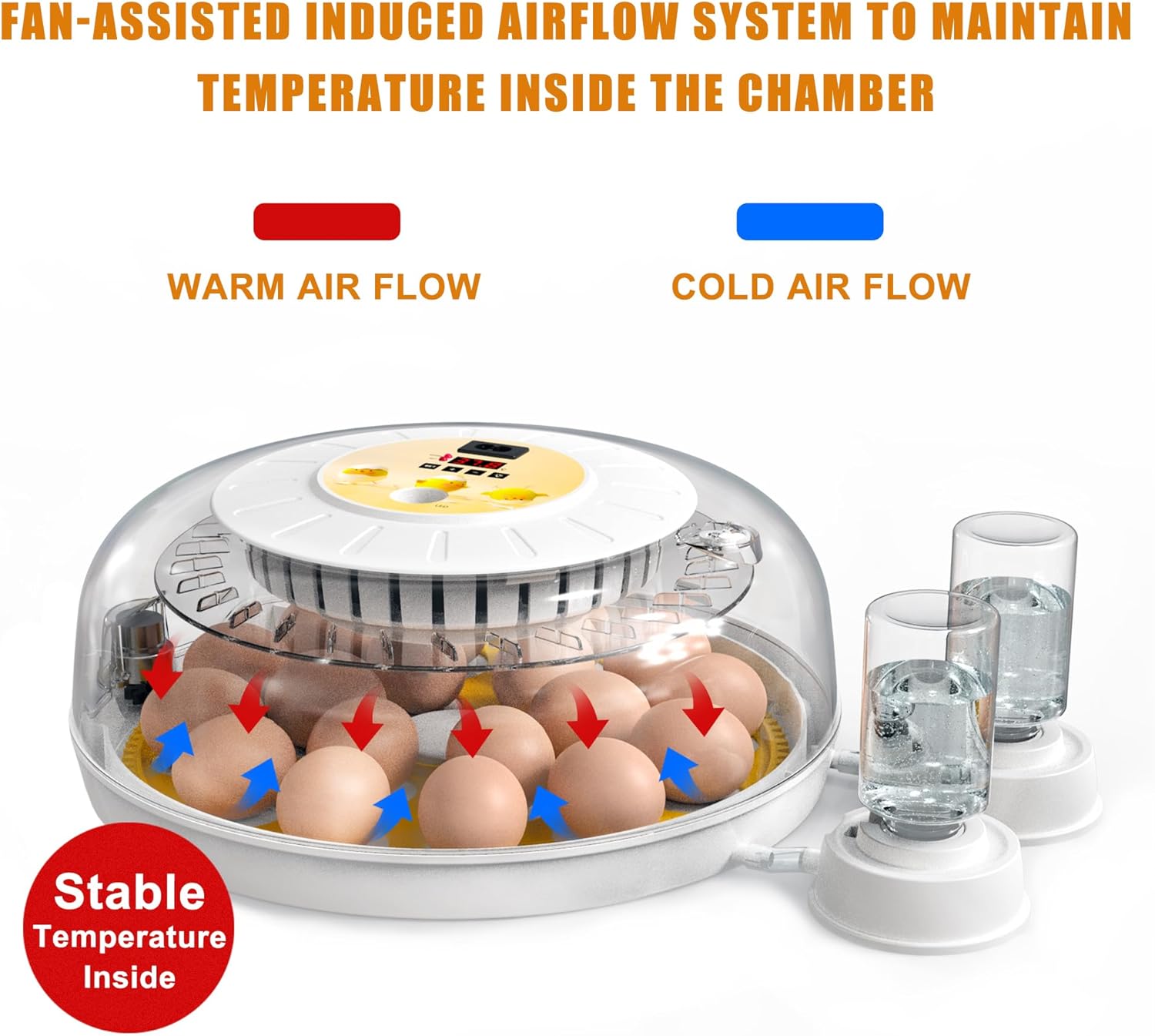 18 Egg Incubator with Automatic Turning, LED Display, Humidity & Temperature Control, Auto Water System, Built - in Egg Candler - Black - Appliances > Aroma Diffusers & Humidifiers > Humidifiers - Rivercity House & Home Co. (ABN 18 642 972 209) - Affordable Modern Furniture Australia