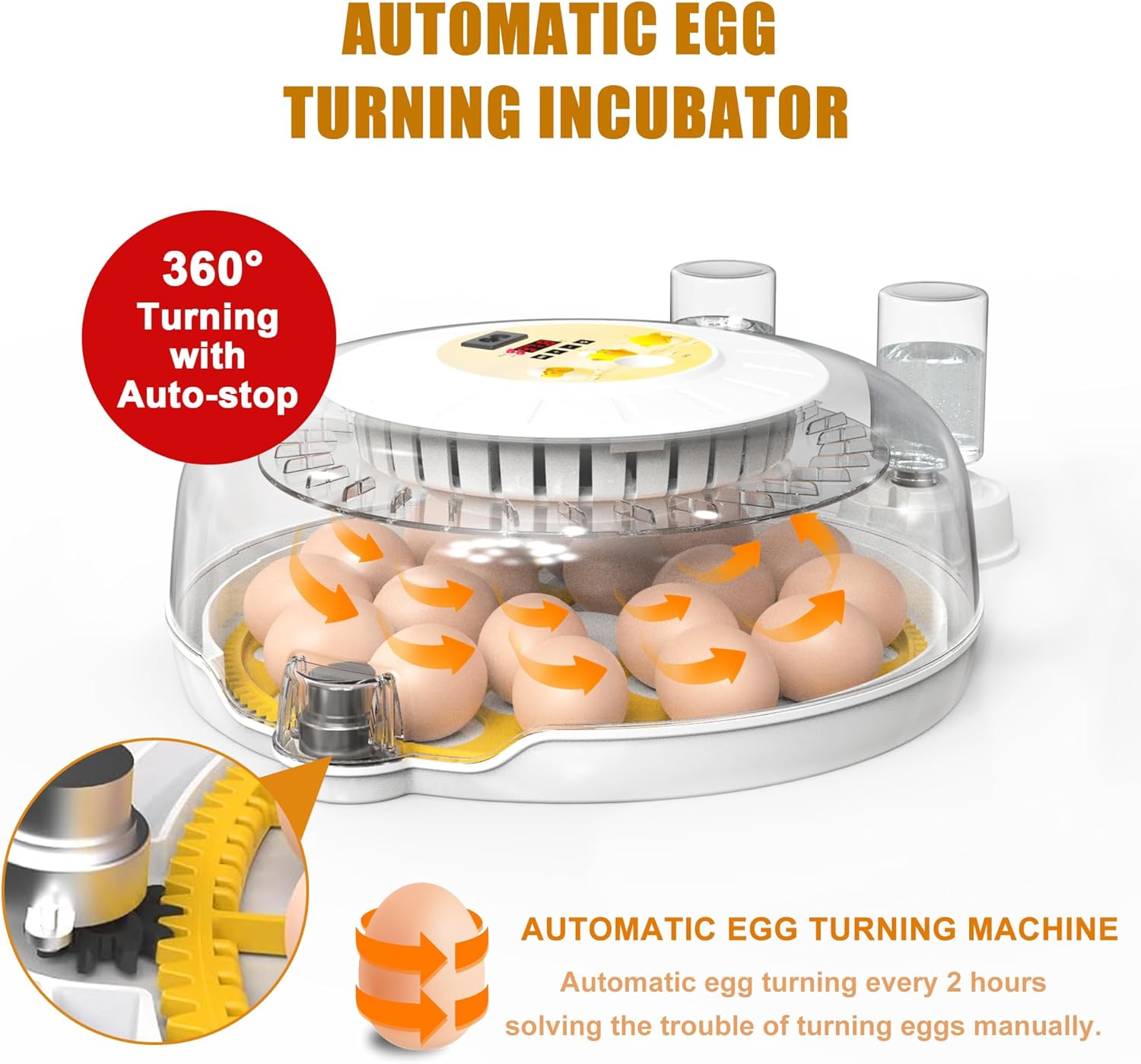 18 Egg Incubator with Automatic Turning, LED Display, Humidity & Temperature Control, Auto Water System, Built - in Egg Candler - Black - Appliances > Aroma Diffusers & Humidifiers > Humidifiers - Rivercity House & Home Co. (ABN 18 642 972 209) - Affordable Modern Furniture Australia