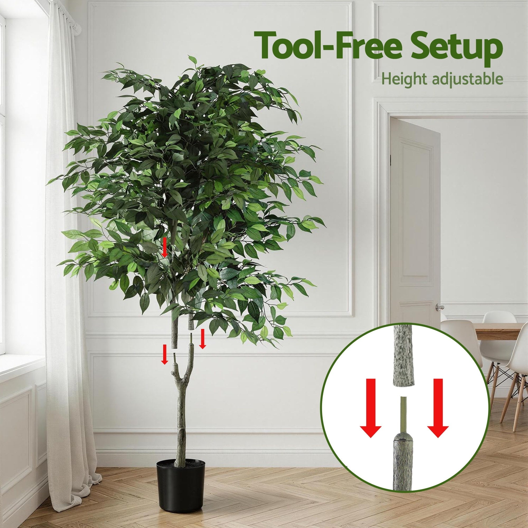180cm Artificial Ficus Tree Faux Trees Indoor Decor Artificial Plants Lifelike Plant 1.8M - Home & Garden > Artificial Plants > Artificial Trees - Rivercity House & Home Co. (ABN 18 642 972 209) - Affordable Modern Furniture Australia