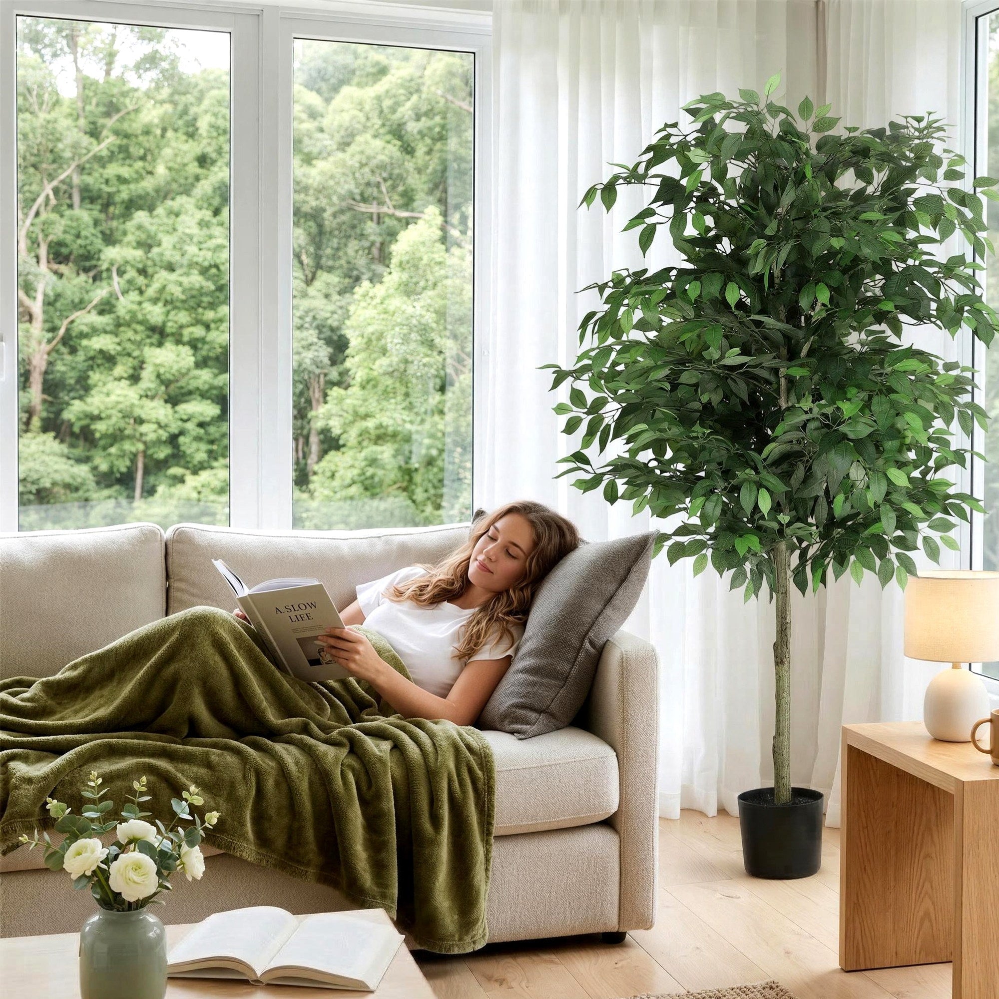 180cm Artificial Ficus Tree Faux Trees Indoor Decor Artificial Plants Lifelike Plant 1.8M - Home & Garden > Artificial Plants > Artificial Trees - Rivercity House & Home Co. (ABN 18 642 972 209) - Affordable Modern Furniture Australia