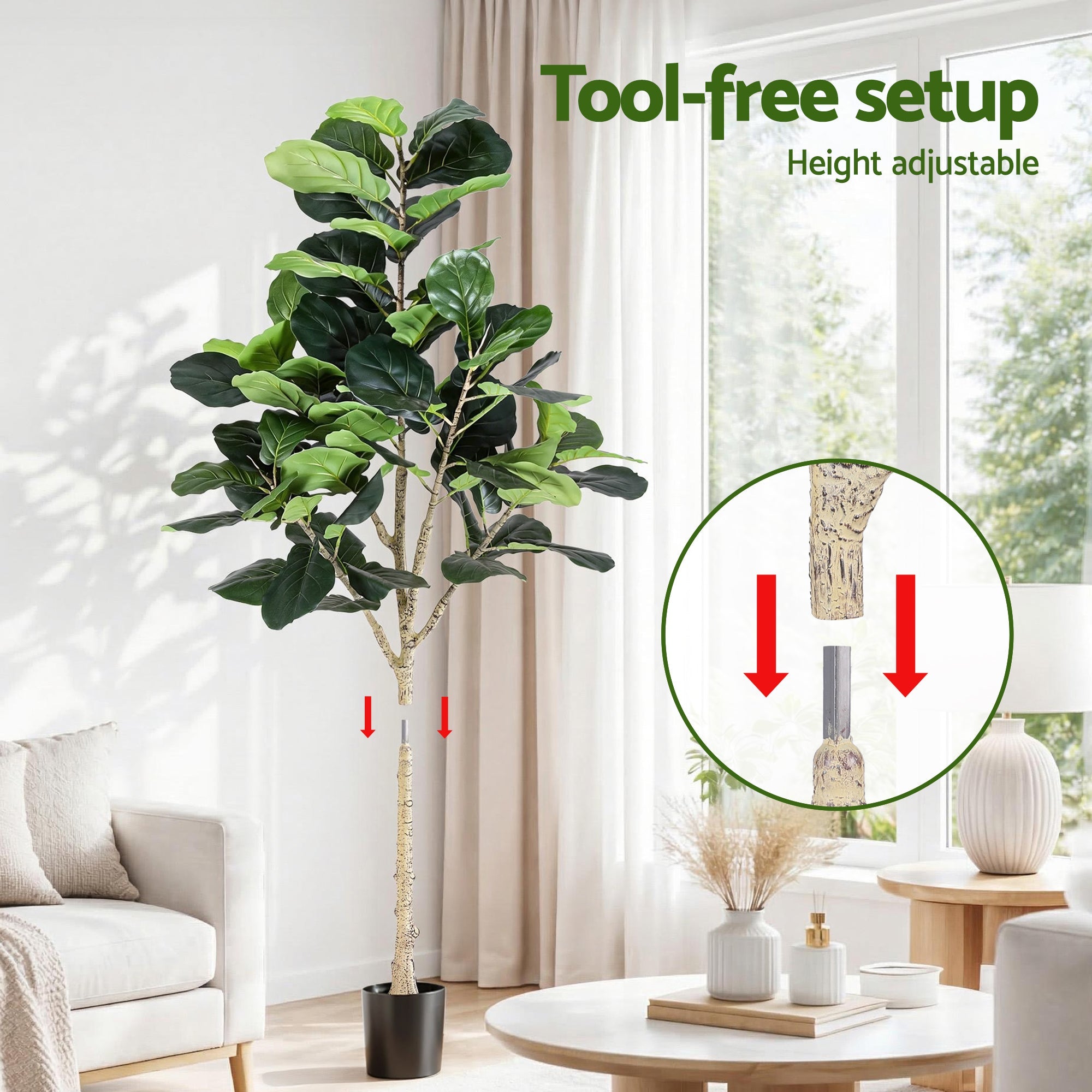 180cm Artificial Fiddle Tree Faux Trees Indoor Decor Artificial Plants Lifelike Plant 1.8M - Home & Garden > Artificial Plants > Artificial Trees - Rivercity House & Home Co. (ABN 18 642 972 209) - Affordable Modern Furniture Australia
