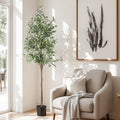 180cm Artificial Olive Tree Indoor Faux Plant with Cement Pot - Green