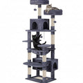 180cm Indoor Cat Tree Tower with Plush Perches, Dual Condos & Sisal Scratching Posts - Grey
