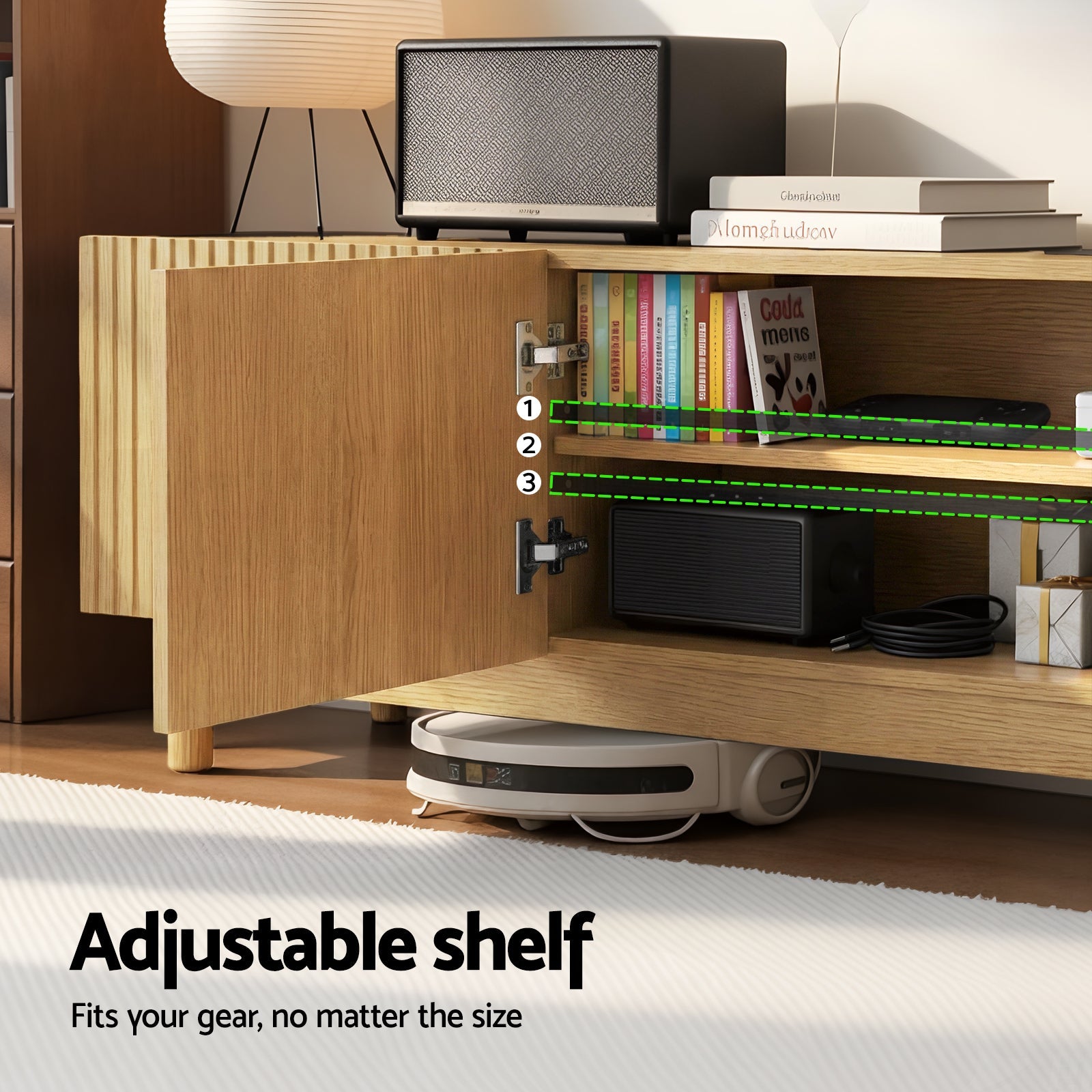 180cm TV Entertainment Unit with Storage Cabinets - Pine - Furniture > Living Room > TV Units - Rivercity House & Home Co. (ABN 18 642 972 209) - Affordable Modern Furniture Australia