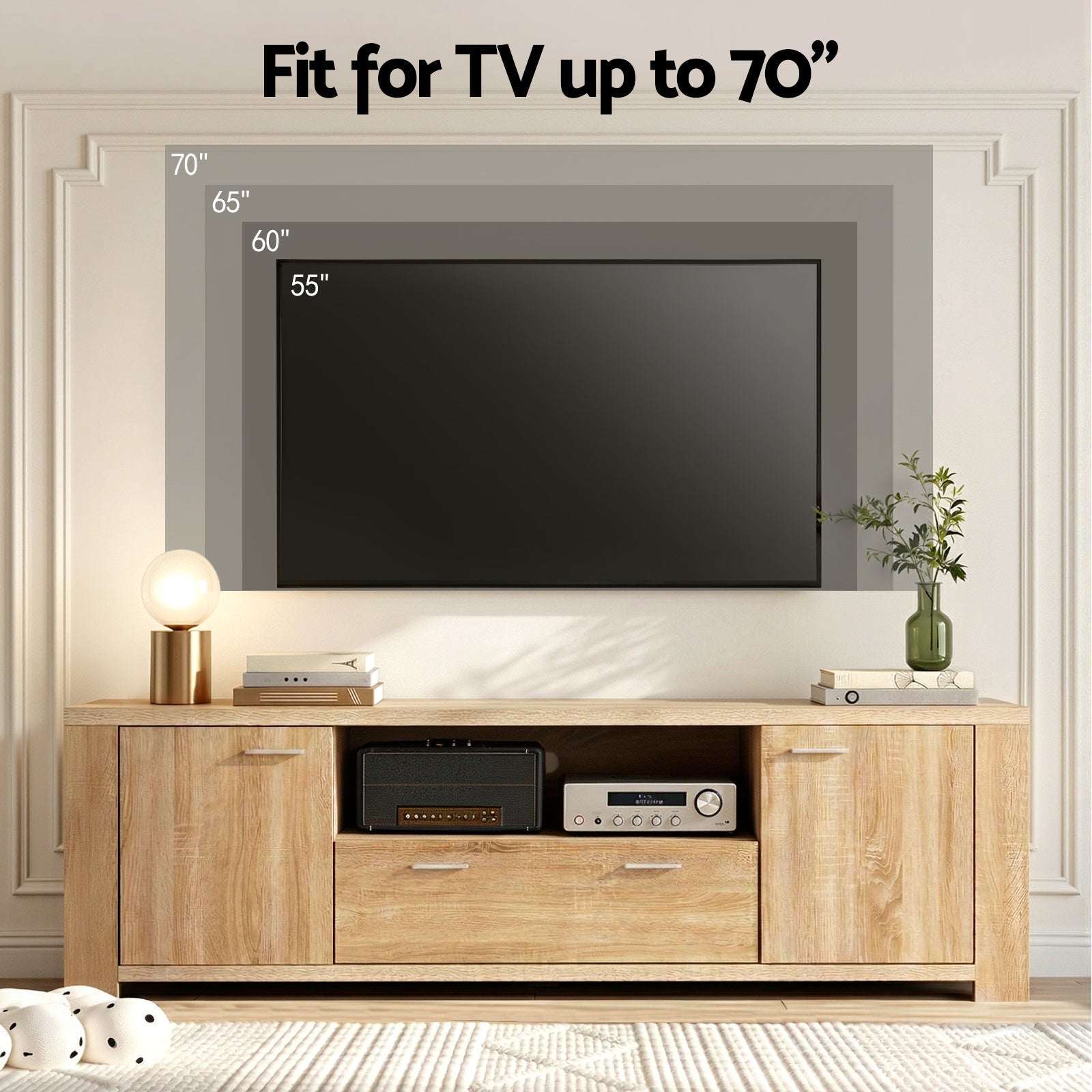 180cm TV Unit Entertainment Unit Storage Drawer Cabinet Pine - Furniture > Living Room > TV Units - Rivercity House & Home Co. (ABN 18 642 972 209) - Affordable Modern Furniture Australia