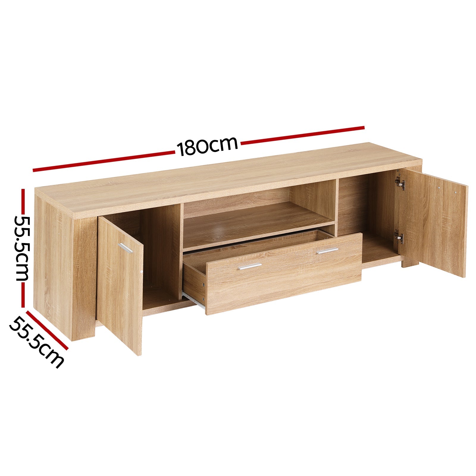 180cm TV Unit Entertainment Unit Storage Drawer Cabinet Pine - Furniture > Living Room > TV Units - Rivercity House & Home Co. (ABN 18 642 972 209) - Affordable Modern Furniture Australia