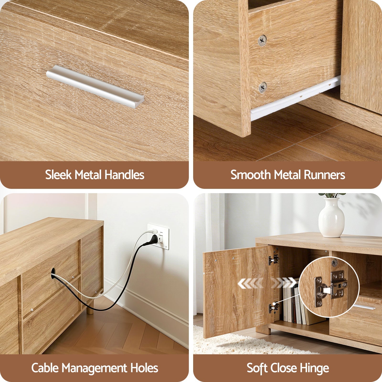 180cm TV Unit Entertainment Unit Storage Drawer Cabinet Pine - Furniture > Living Room > TV Units - Rivercity House & Home Co. (ABN 18 642 972 209) - Affordable Modern Furniture Australia