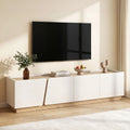 180cm TV Unit Storage Cabinet with Soft-Close Doors and Cable Management - White & Pine
