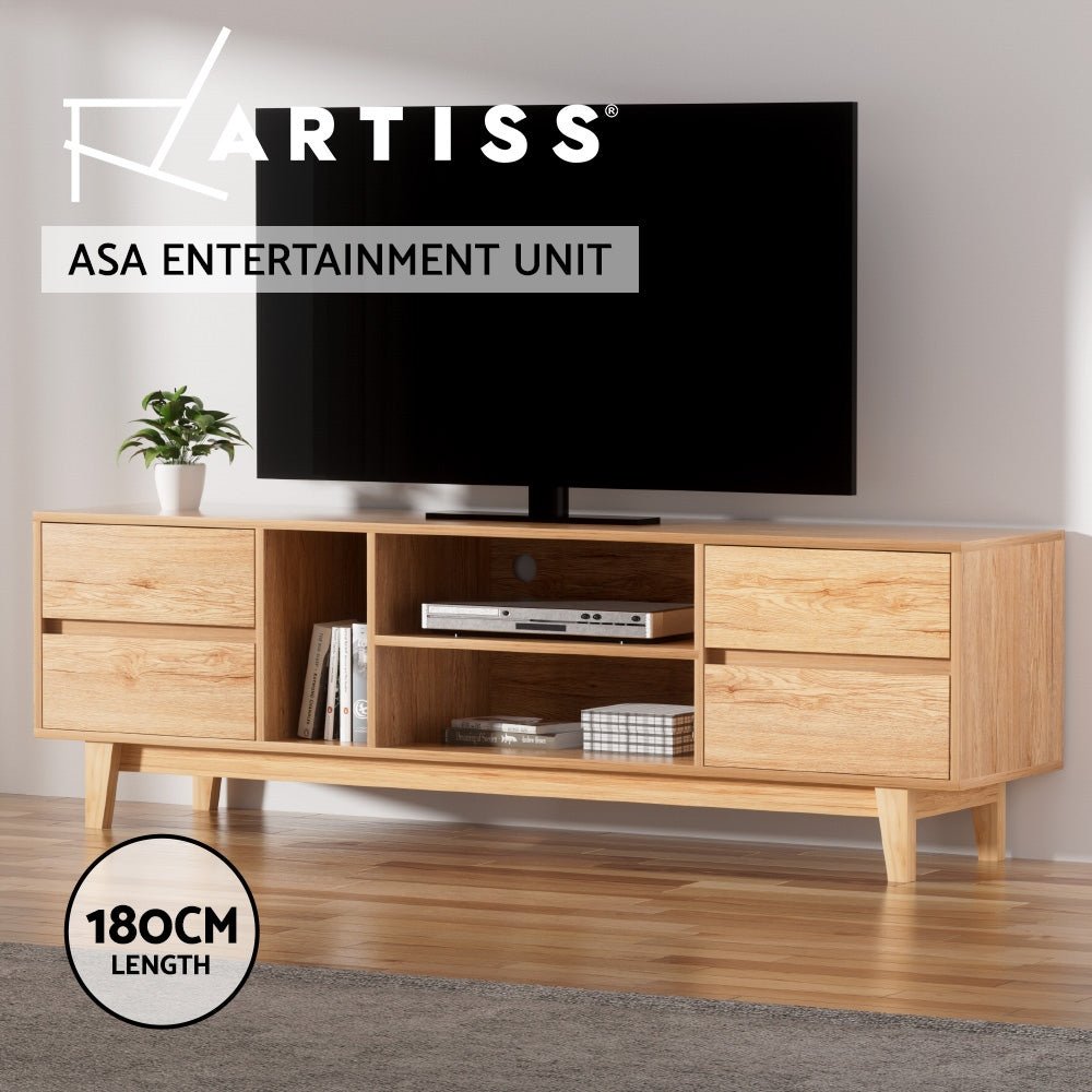 180cm Wooden Lowline TV Cabinet Entertainment Unit Stand with Storage Drawer and Shelf - Furniture > Living Room - Rivercity House & Home Co. (ABN 18 642 972 209) - Affordable Modern Furniture Australia