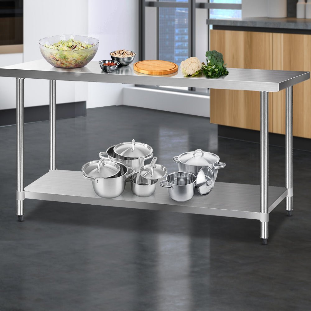 1829x610mm Stainless Steel Kitchen Bench 304 - Furniture > Dining > Kitchen Sinks - Rivercity House & Home Co. (ABN 18 642 972 209) - Affordable Modern Furniture Australia