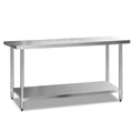 1829x610mm Stainless Steel Kitchen Bench 430 - Silver