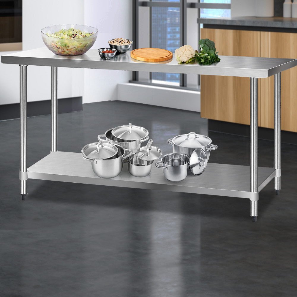 1829x610mm Stainless Steel Kitchen Bench 430 - Furniture > Dining > Kitchen Sinks - Rivercity House & Home Co. (ABN 18 642 972 209) - Affordable Modern Furniture Australia