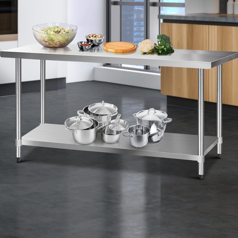 1829x760mm Stainless Steel Kitchen Bench 430 - Furniture > Dining > Kitchen Sinks - Rivercity House & Home Co. (ABN 18 642 972 209) - Affordable Modern Furniture Australia