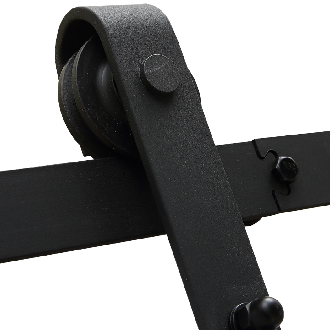 1.83M Antique Classic Single Sliding Barn Door Track Kit 7.3x9.15m - Black - Rivercity House & Home Co. (ABN 18 642 972 209) - Affordable Modern Furniture Australia