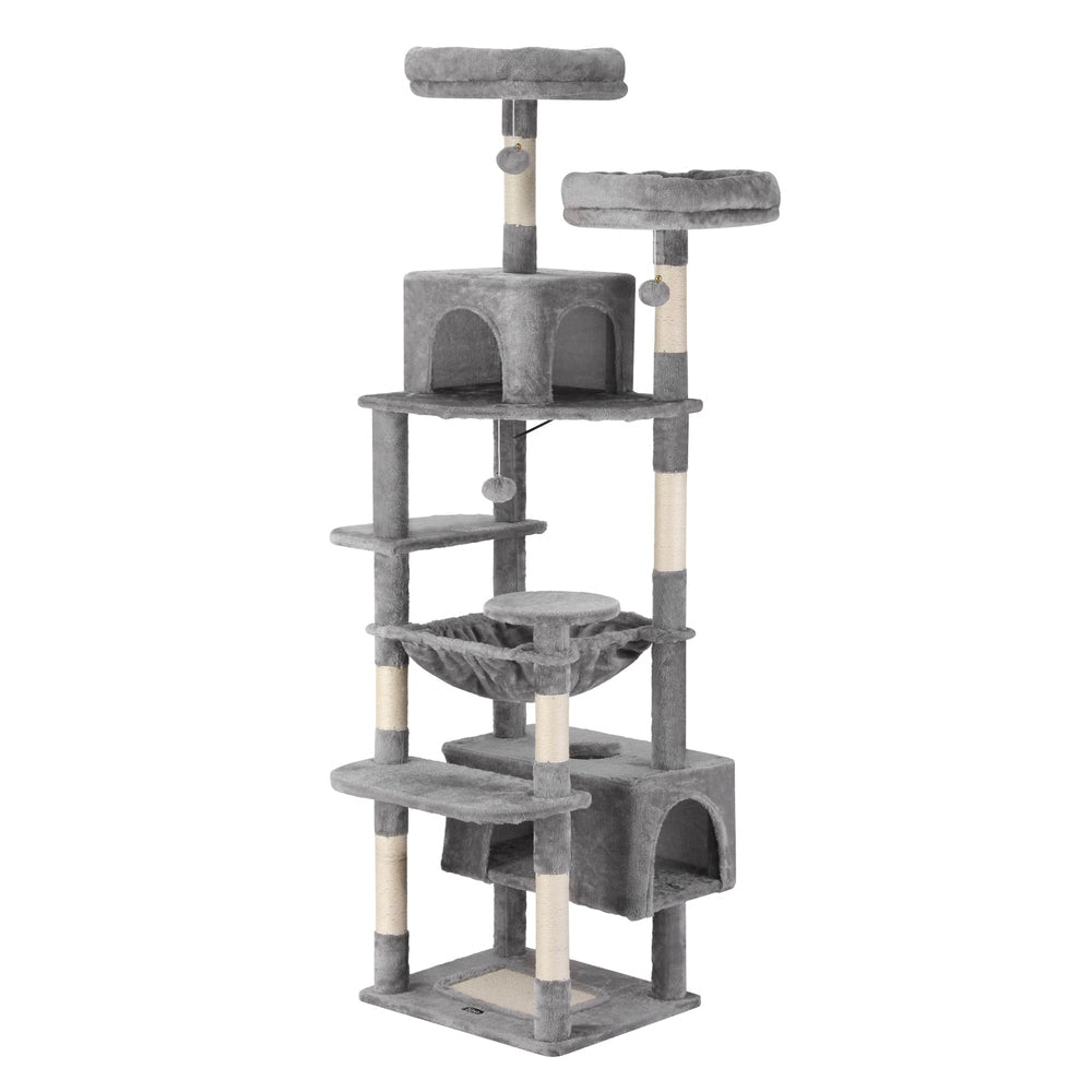 184cm Cat Tree Tower with Scratching Posts and Condo House - Light Grey - Pet Care > Cat Supplies > Cat Scratchers - Rivercity House & Home Co. (ABN 18 642 972 209) - Affordable Modern Furniture Australia