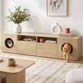 185cm TV Unit with Cat House Storage and Drawers - Pine
