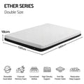 18cm Double Memory Foam Mattress Dual Feel Reversible Medium Firm and Firm - Charcoal and White