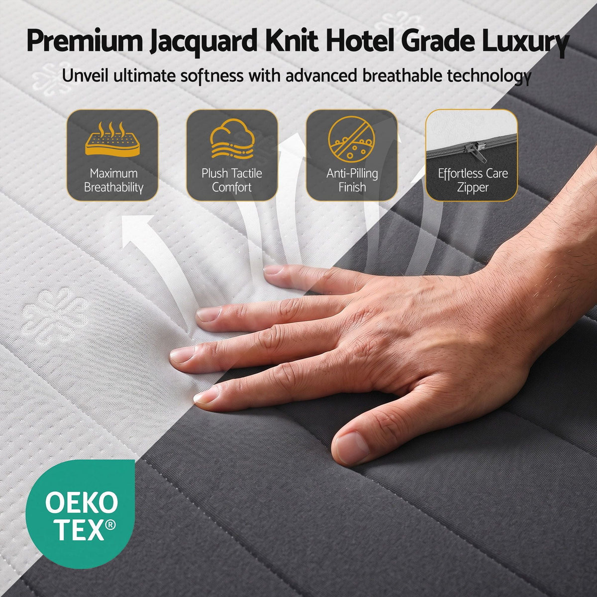 18cm King Single Dual Feel Reversible Memory Foam Mattress - Charcoal - Furniture > Mattresses > King Single Mattress - Rivercity House & Home Co. (ABN 18 642 972 209) - Affordable Modern Furniture Australia