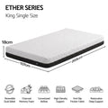18cm King Single Dual Feel Reversible Memory Foam Mattress - Charcoal