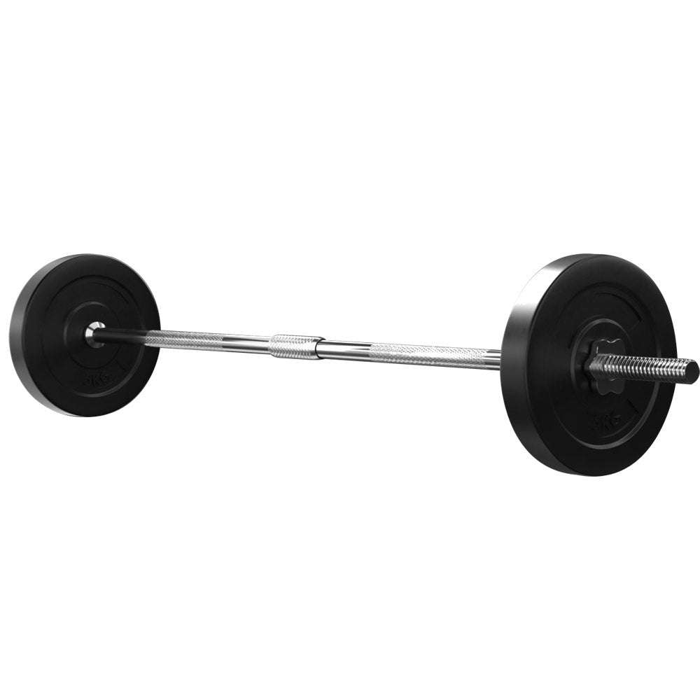 18kg Barbell Set with 168cm Bar and Weight Plates - Black - Sports & Fitness > Exercise, Gym & Fitness > Exercise Benches - Rivercity House & Home Co. (ABN 18 642 972 209) - Affordable Modern Furniture Australia