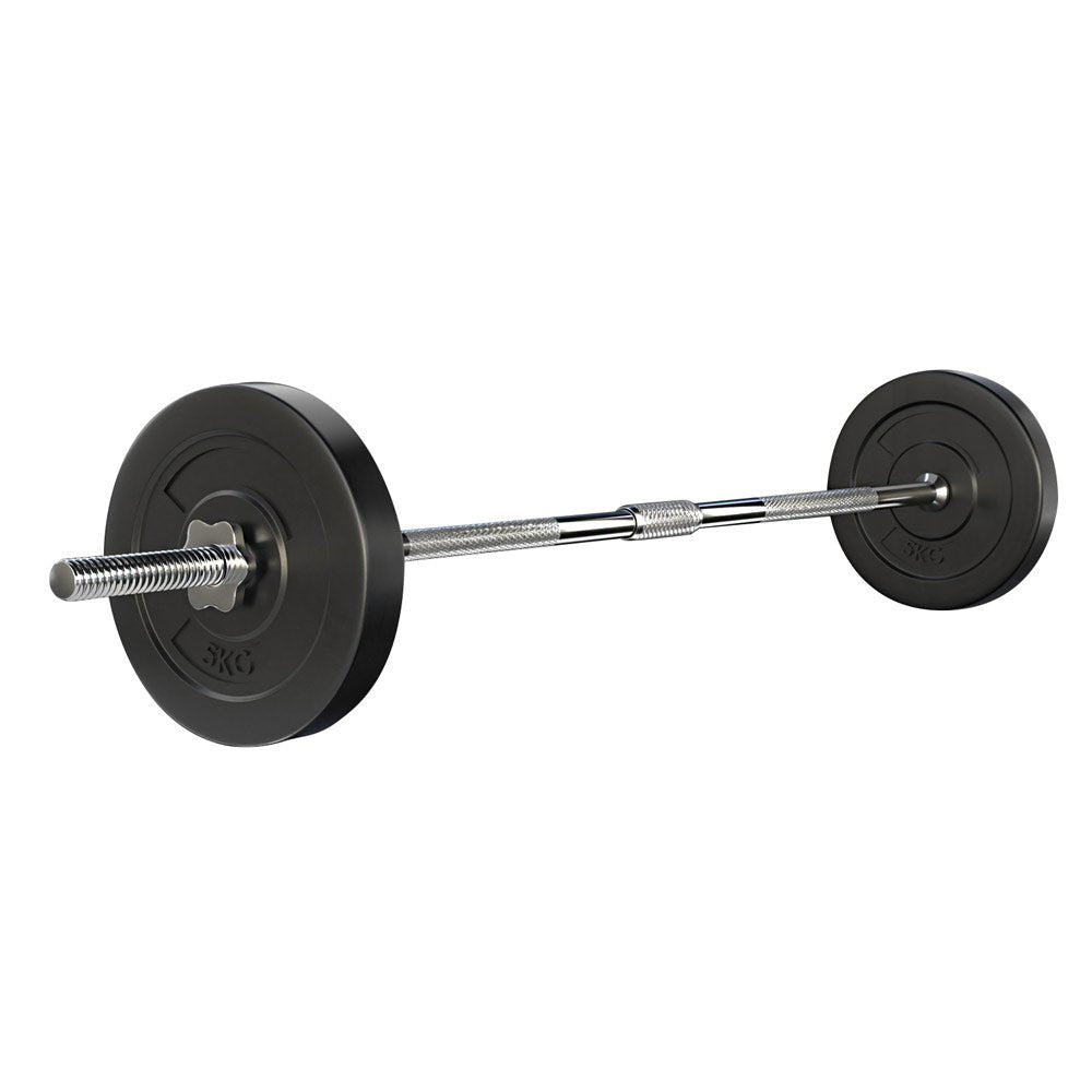 18kg Barbell Set with 168cm Bar and Weight Plates - Black - Sports & Fitness > Exercise, Gym & Fitness > Exercise Benches - Rivercity House & Home Co. (ABN 18 642 972 209) - Affordable Modern Furniture Australia
