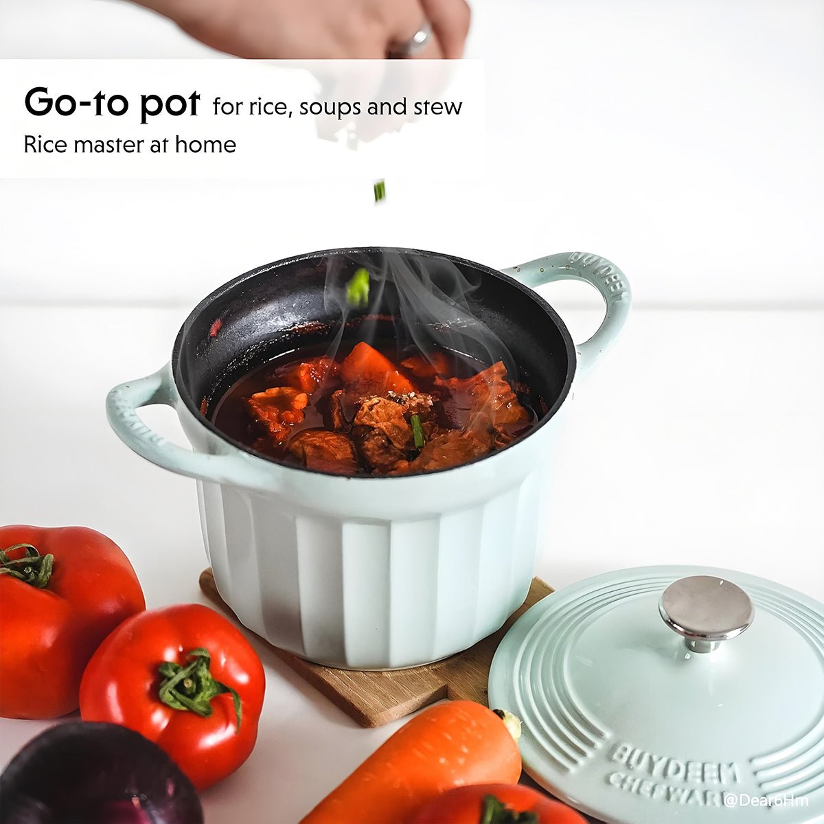 1.8L Enameled Cast Iron Dutch Oven CP541 - Home & Garden > Kitchenware > Skillets & Frying Pans - Rivercity House & Home Co. (ABN 18 642 972 209) - Affordable Modern Furniture Australia
