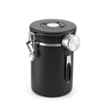 1.8L Stainless Steel Coffee Bean Storage Container with Date Tracker and Scoop - Black