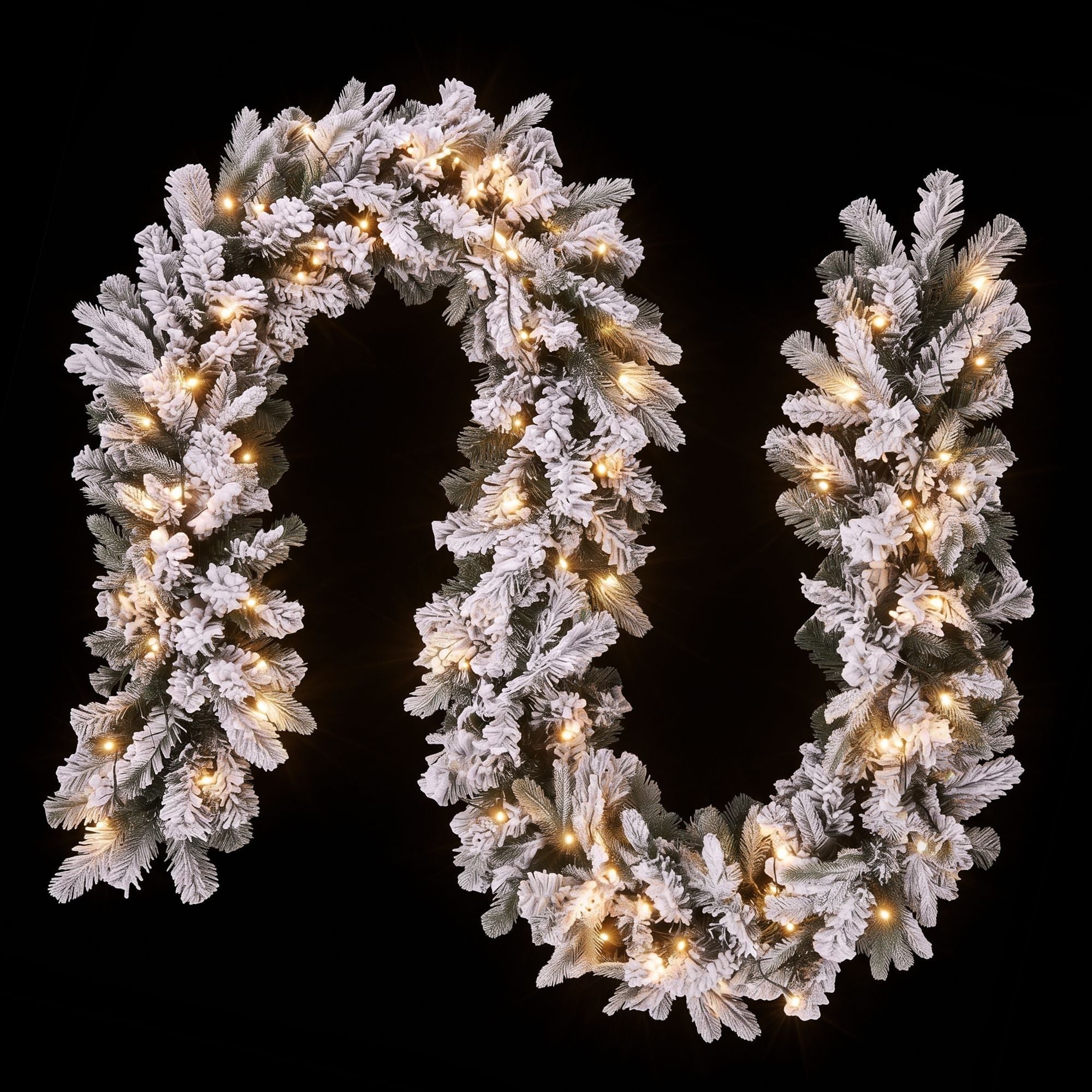 1.8M Christmas Garland 8 Mode LED Snow Frosted Tips Auto Timing - Occasions > Christmas > Christmas Wreaths & Garlands - Rivercity House & Home Co. (ABN 18 642 972 209) - Affordable Modern Furniture Australia