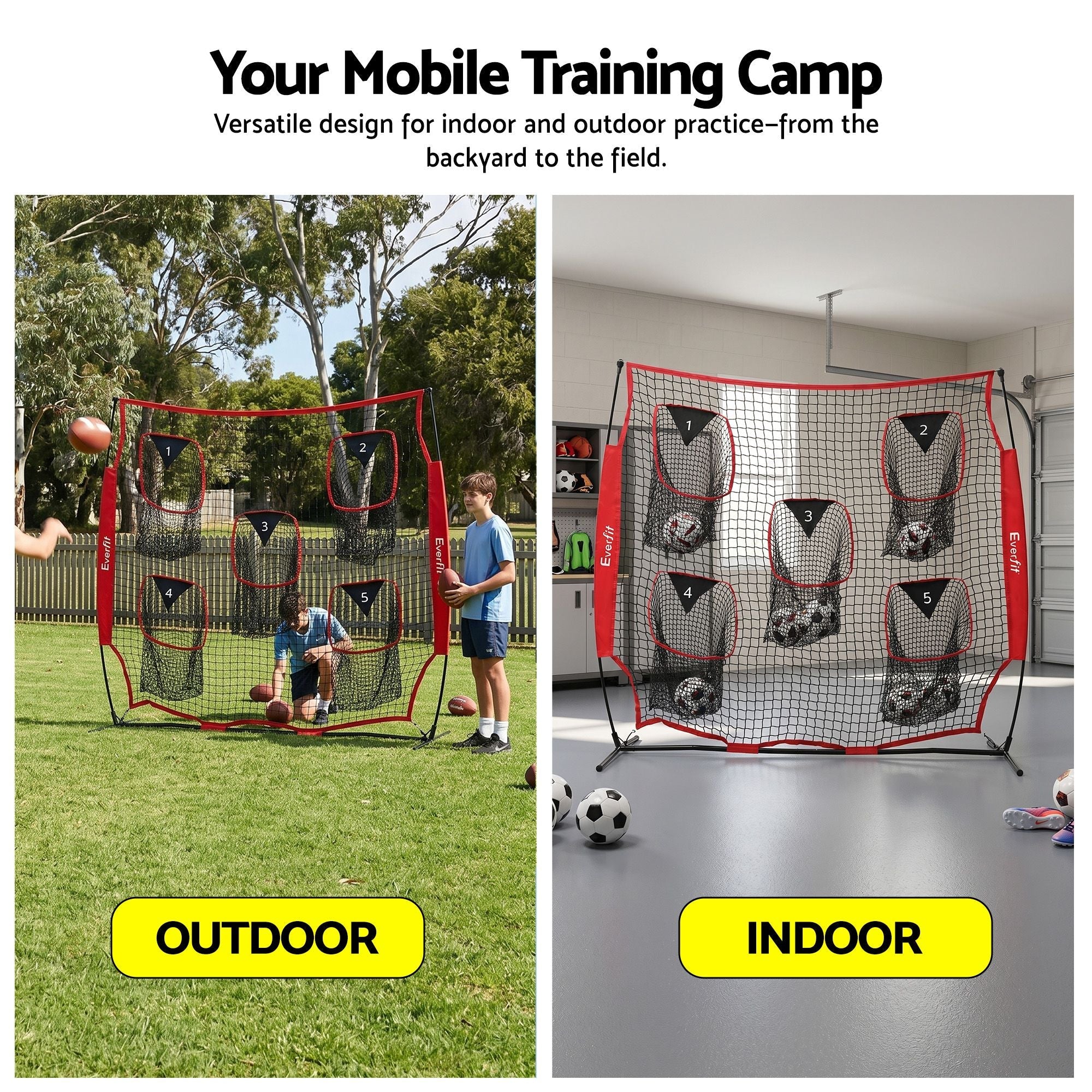 1.8m Football Training Net 5 Target Portable Soccer Goal Nets Rebounder - Sports & Fitness > Ball Sports > Soccer & Soccer Accessories - Rivercity House & Home Co. (ABN 18 642 972 209) - Affordable Modern Furniture Australia