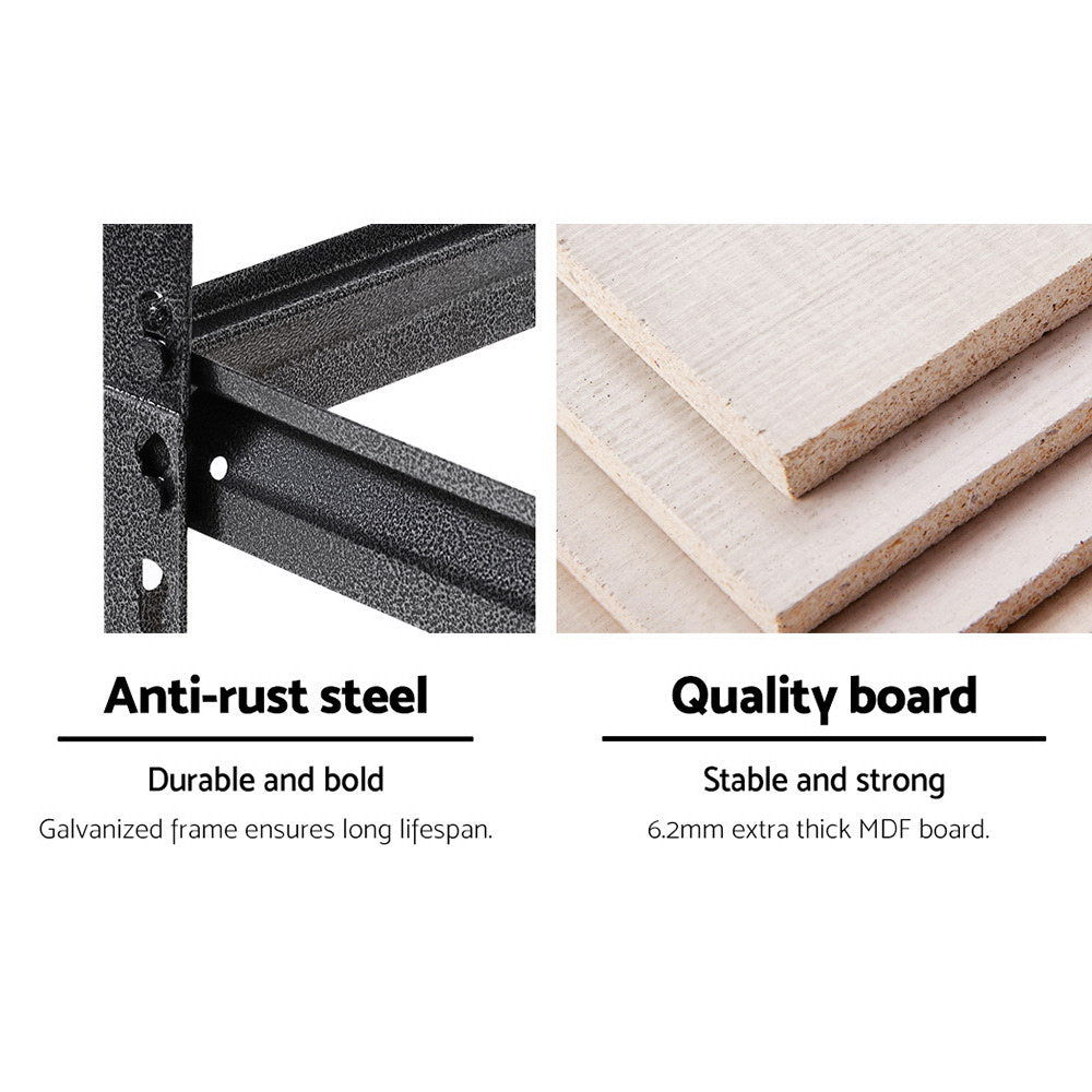 1.8M Garage Shelving Warehouse Rack Pallet Racking Storage Shelf Charcoal - Tools > Tools Storage > Wall Storage Racks - Rivercity House & Home Co. (ABN 18 642 972 209) - Affordable Modern Furniture Australia