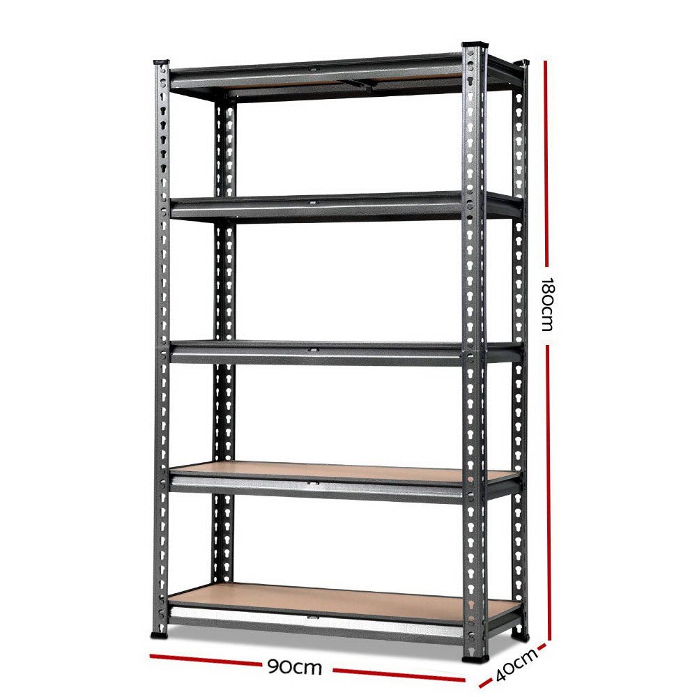 1.8M Garage Shelving Warehouse Rack Pallet Racking Storage Shelf Charcoal - Tools > Tools Storage > Wall Storage Racks - Rivercity House & Home Co. (ABN 18 642 972 209) - Affordable Modern Furniture Australia