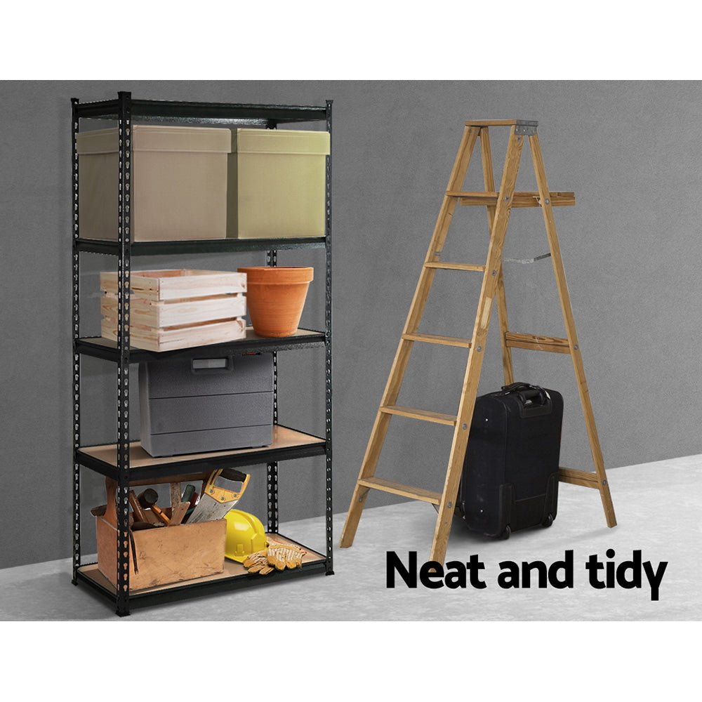 1.8M Garage Shelving Warehouse Rack Pallet Racking Storage Shelve Black - Tools > Tools Storage > Wall Storage Racks - Rivercity House & Home Co. (ABN 18 642 972 209) - Affordable Modern Furniture Australia