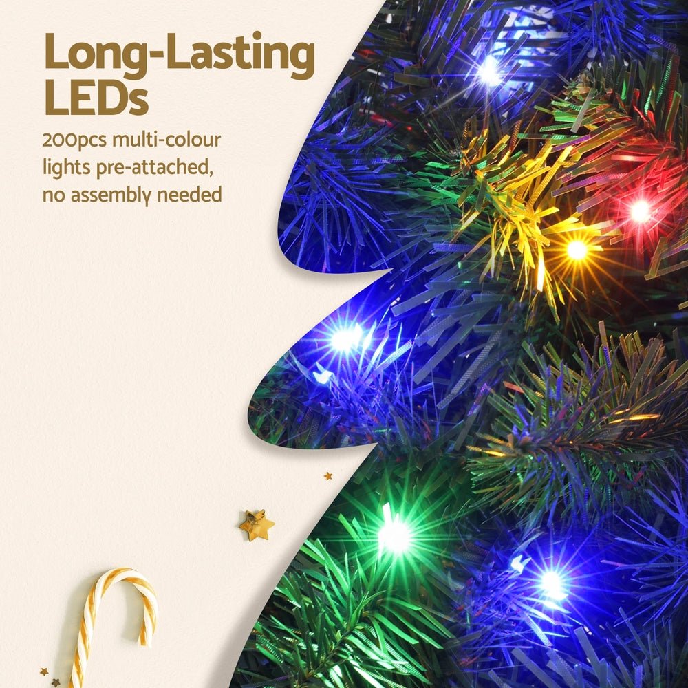 1.8M Pre - lit Christmas Tree 8 Mode Multi Colour 200 LED Light Xmas - Occasions > Christmas > Christmas Trees - Rivercity House & Home Co. (ABN 18 642 972 209) - Affordable Modern Furniture Australia
