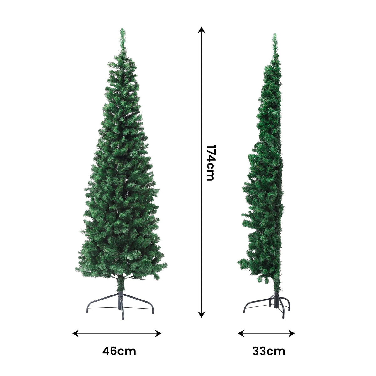 1.8m Pre-Lit Christmas Tree Slim Pencil Xmas Tree Corner Tree - Occasions > Christmas > Christmas Trees - Rivercity House & Home Co. (ABN 18 642 972 209) - Affordable Modern Furniture Australia