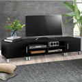 190CM Black Entertainment Unit with Cabinets