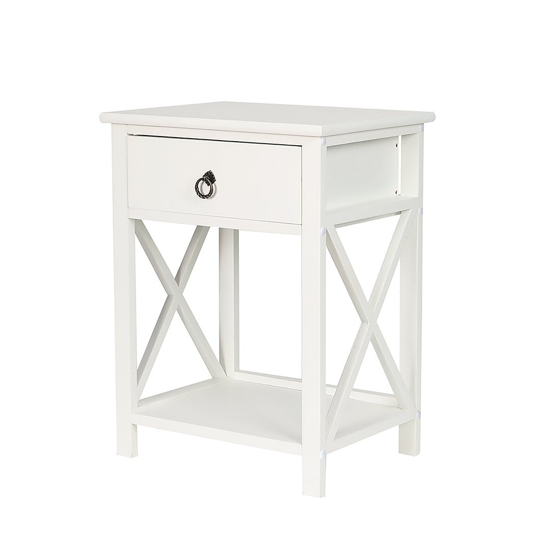 1x Bedside Tables Drawers Side - Rivercity House & Home Co. (ABN 18 642 972 209) - Affordable Modern Furniture Australia
