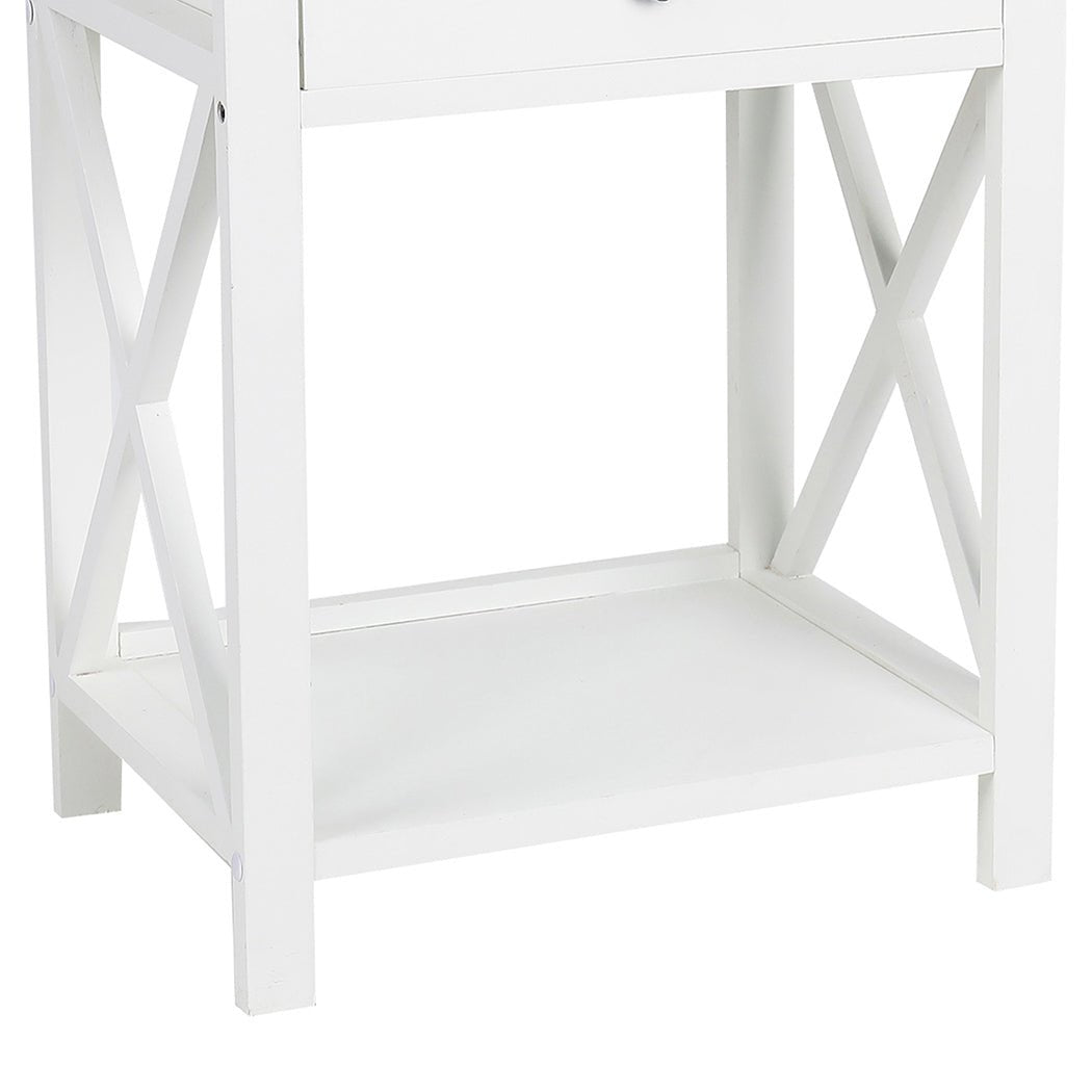 1x Bedside Tables Drawers Side - Rivercity House & Home Co. (ABN 18 642 972 209) - Affordable Modern Furniture Australia