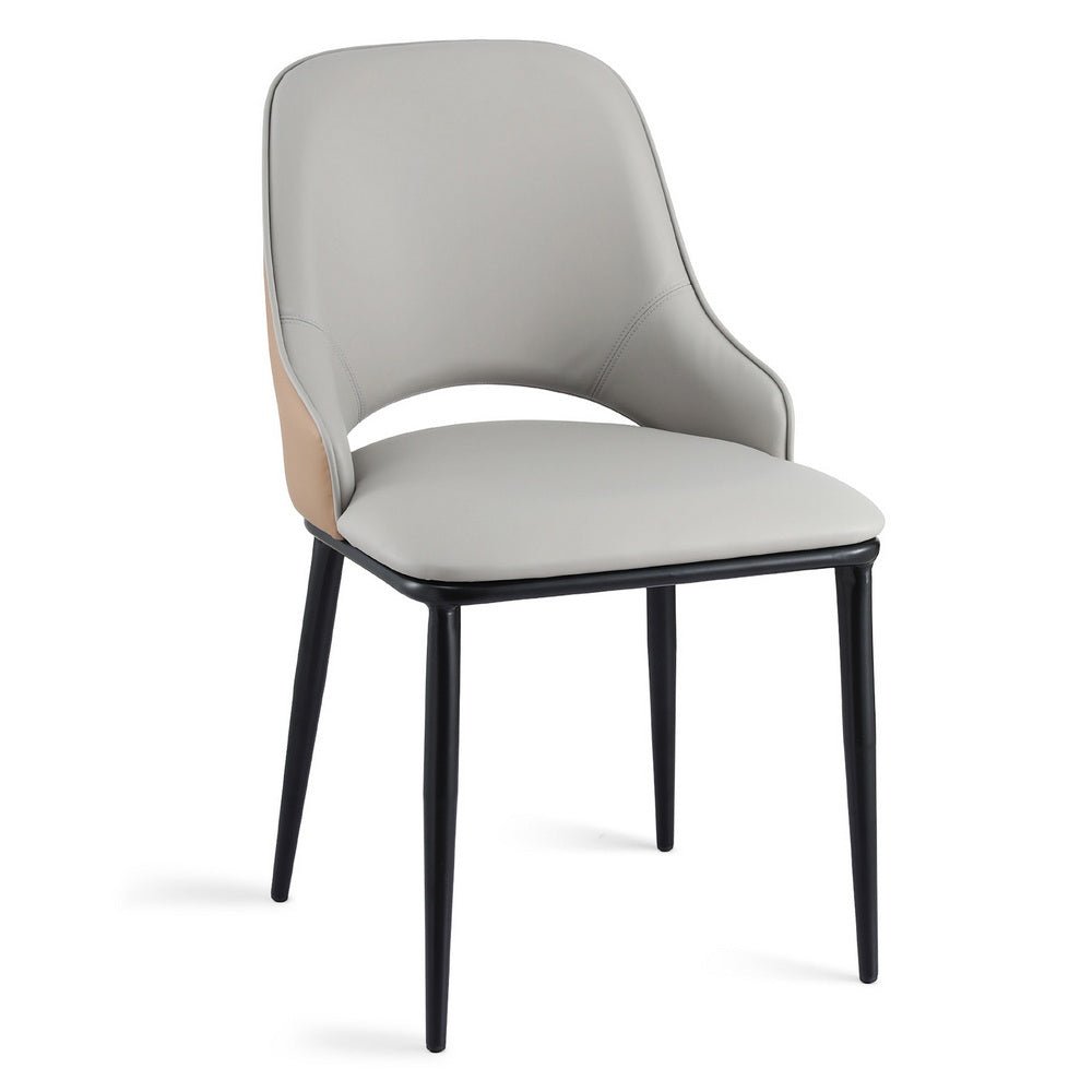1x Dining Chair Hollow PU Leather Kitchen Lounge Cafe Accent Chairs Grey - Furniture > Dining > Kitchen & Dining Chairs - Rivercity House & Home Co. (ABN 18 642 972 209) - Affordable Modern Furniture Australia
