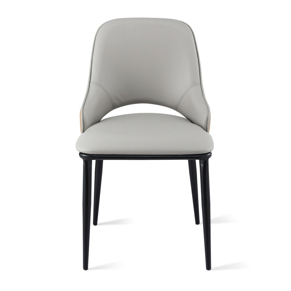 1x Dining Chair Hollow PU Leather Kitchen Lounge Cafe Accent Chairs Grey - Furniture > Dining > Kitchen & Dining Chairs - Rivercity House & Home Co. (ABN 18 642 972 209) - Affordable Modern Furniture Australia