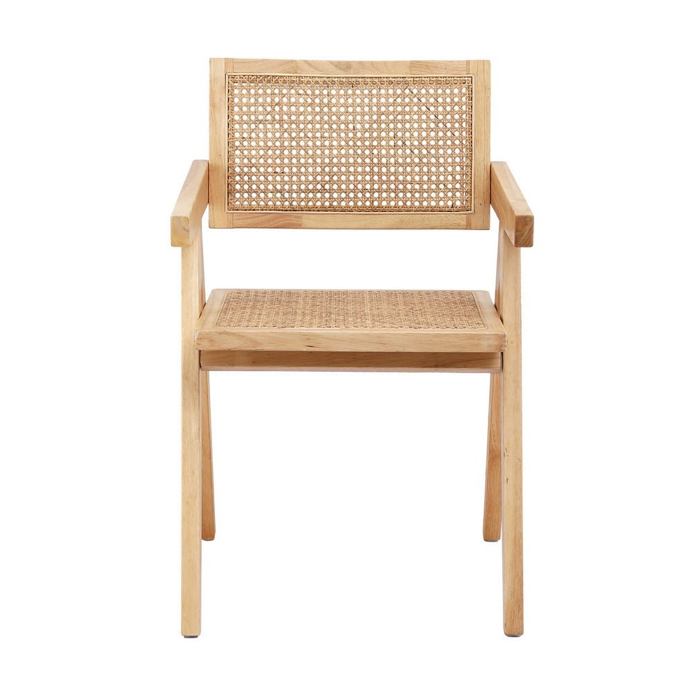 1x Dining Chair Wooden Rattan Seat Rubber Wood Frame - Furniture > Dining > Kitchen & Dining Chairs - Rivercity House & Home Co. (ABN 18 642 972 209) - Affordable Modern Furniture Australia