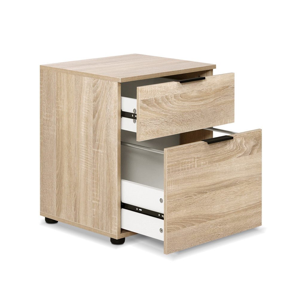 2 Drawer Filing Cabinet Office Shelves Storage Drawers Cupboard Wood File Home - Furniture > Office - Rivercity House & Home Co. (ABN 18 642 972 209) - Affordable Modern Furniture Australia