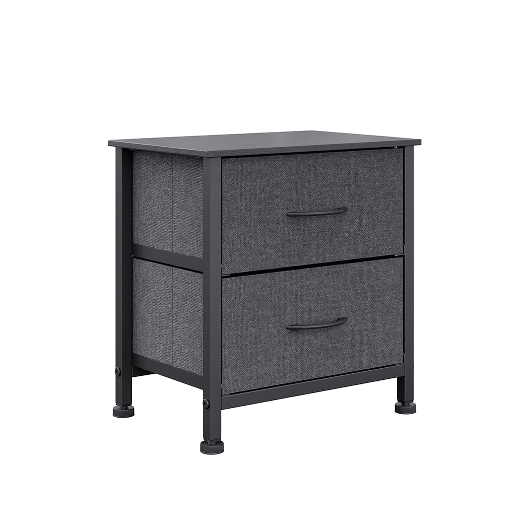 2 - Drawer Storage Cabinet Chest with Removable Drawers - Dark Grey - Rivercity House & Home Co. (ABN 18 642 972 209) - Affordable Modern Furniture Australia