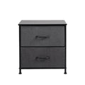 2-Drawer Storage Cabinet Chest with Removable Drawers - Dark Grey