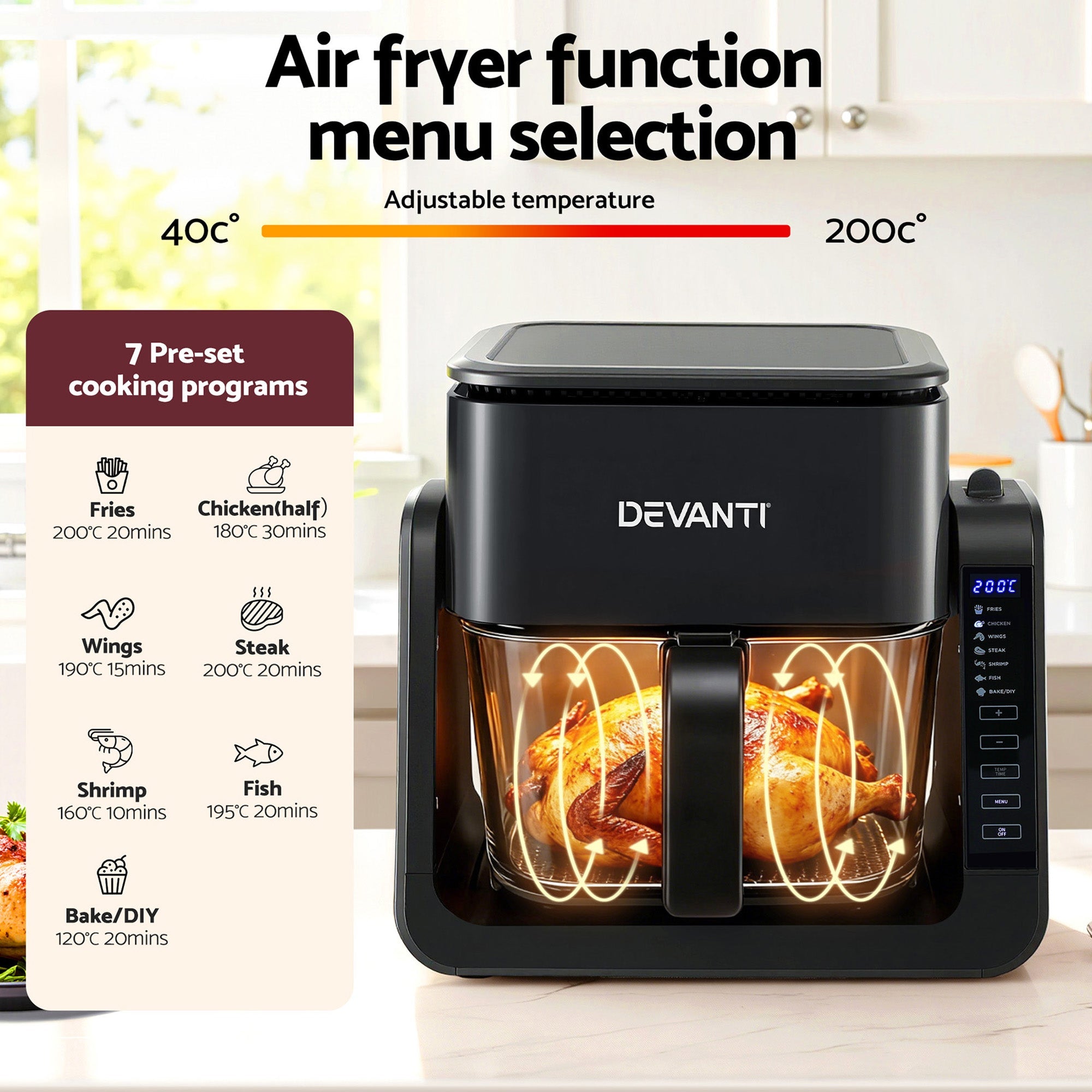 2 - IN - 1 Air Fryer 5.5L Dual Zone Fryers Electric Cooker with Top BBQ Grill & Bot - Appliances > Kitchen Appliances > Air Fryers - Rivercity House & Home Co. (ABN 18 642 972 209) - Affordable Modern Furniture Australia