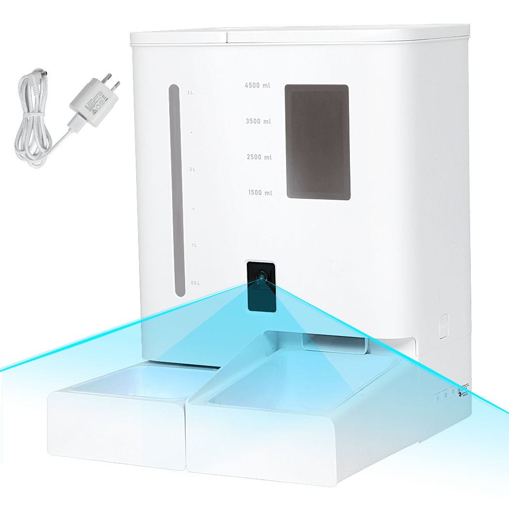 2 - in - 1 Automatic Cat & Dog Feeder with Waterer 5L Food 4L Water - White - Rivercity House & Home Co. (ABN 18 642 972 209) - Affordable Modern Furniture Australia