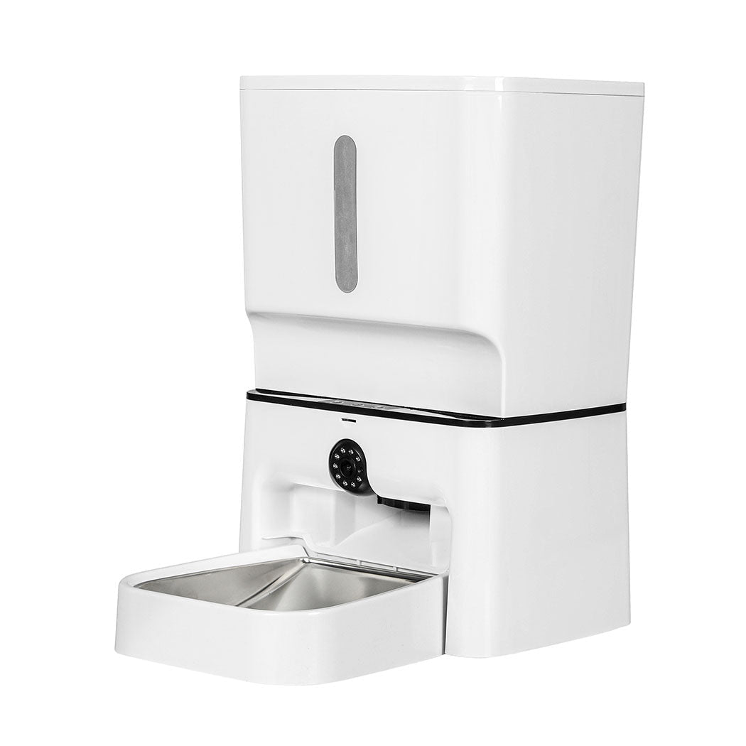 2 - in - 1 Automatic Pet Feeder with WiFi Camera and Laser Toy - White - Rivercity House & Home Co. (ABN 18 642 972 209) - Affordable Modern Furniture Australia